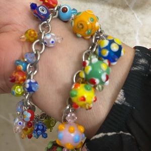 Statement Glass Beaded drop bracelet bundle